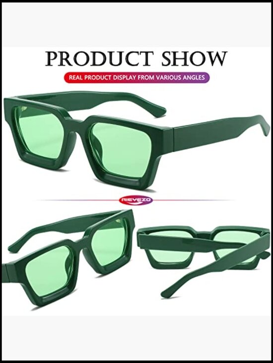 Square Thick Frame Sun Glasses Simple Designer Shades